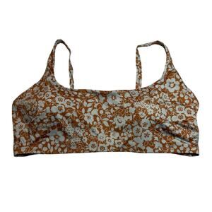 Everlane Square Neck Floral Bikini Top Size XXL Vacation Colorful Resort Summer